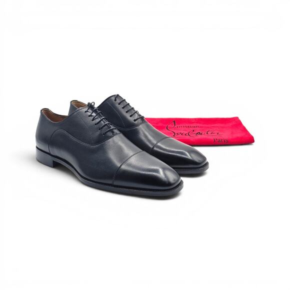 Christian Louboutin Greggo Leather Oxford Shoes Black EU 42.5 US 9.5 - $1050 main image 6